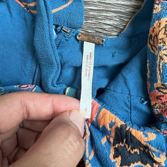 Free People The Life Exotic Jumpsuit in Sapphire Combo (Blue) Halter Size 0 - Picture 10 of 11